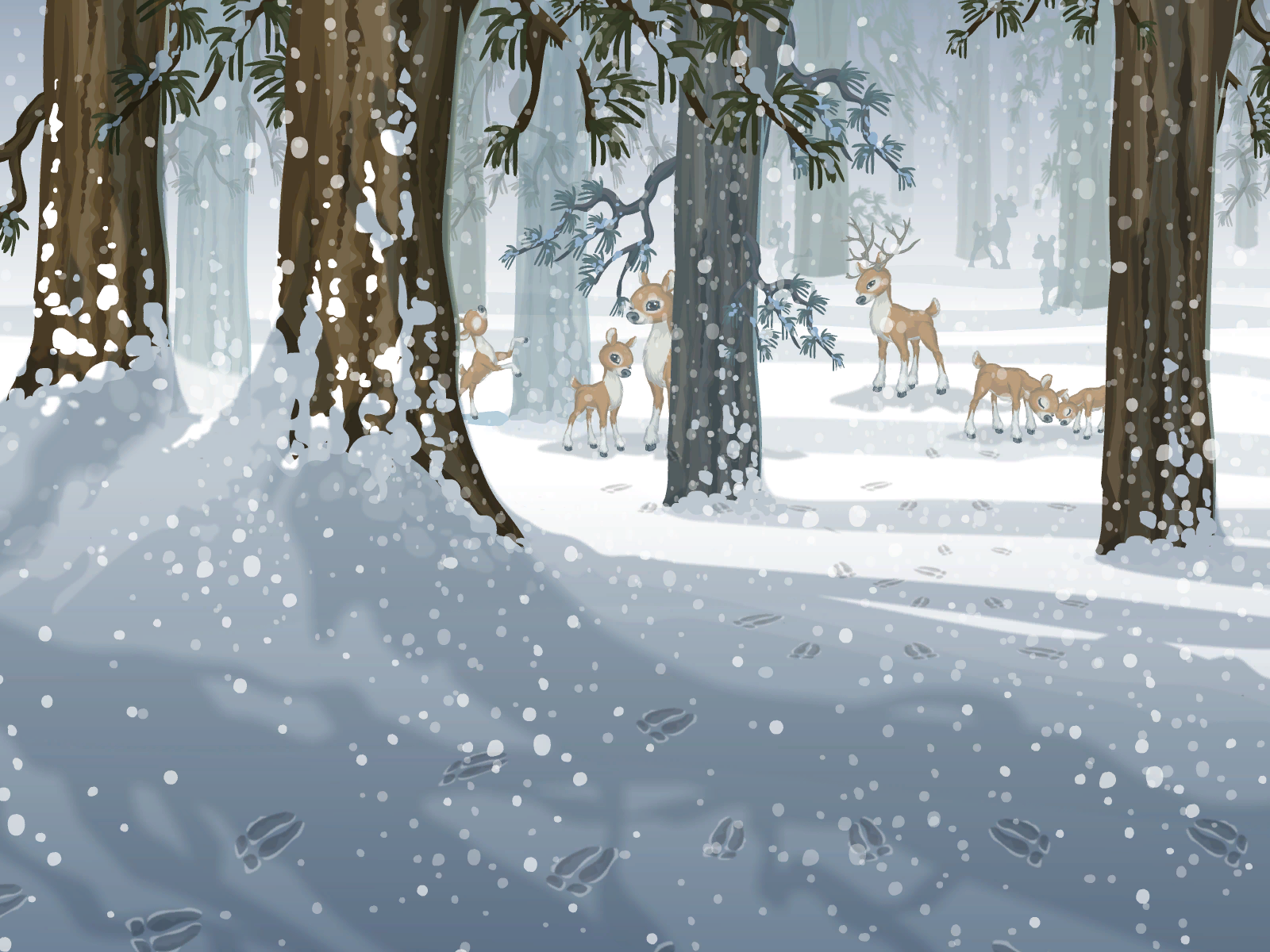 Holly Christmas Deer